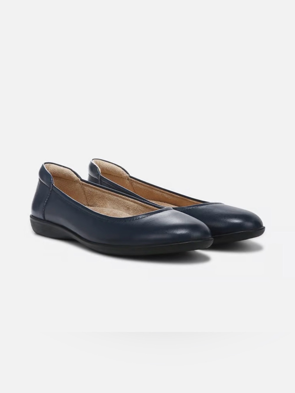 Naturalizer Navy Leather Flexy Flat for Women Sz. 6.5